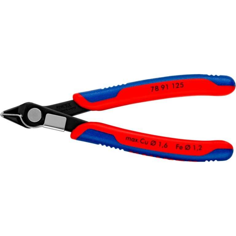 Electronic Super Knips 78 91 125, electronics pliers (red/blue, with opening spring and opening limi