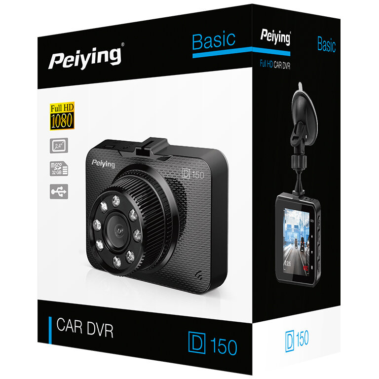 Camera Auto DVR Peiying PY-DVR005 D150 2.4inch Microfon Difuzor Încorporat Negru — imaginea 5