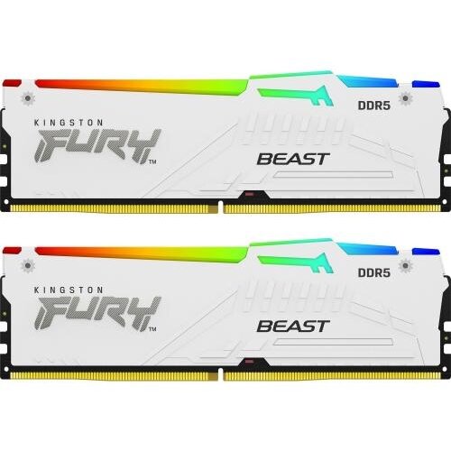 Memorie Fury Beast White RGB 32GB (2x16GB) DDR5 6400MHz Dual Channel Kit