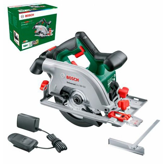 Bosch hand circular saw UniversalCirc 18V-53, 18Volt (green/black, Li-ion battery 2.5Ah, POWER FOR ALL ALLIANCE)