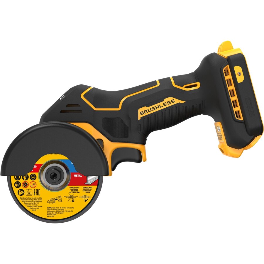 Polizor cordless multi-material cutter DCS438N, 76mm, 18Volt, cutting machine (yellow/black, without battery and charger)