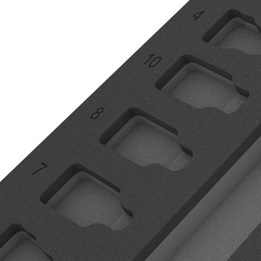 9823 Foam Insert For Zyklop B 3/8 Bit Socket Set 1, Empty (black/grey, For Tool Rebel Workshop Trolley)