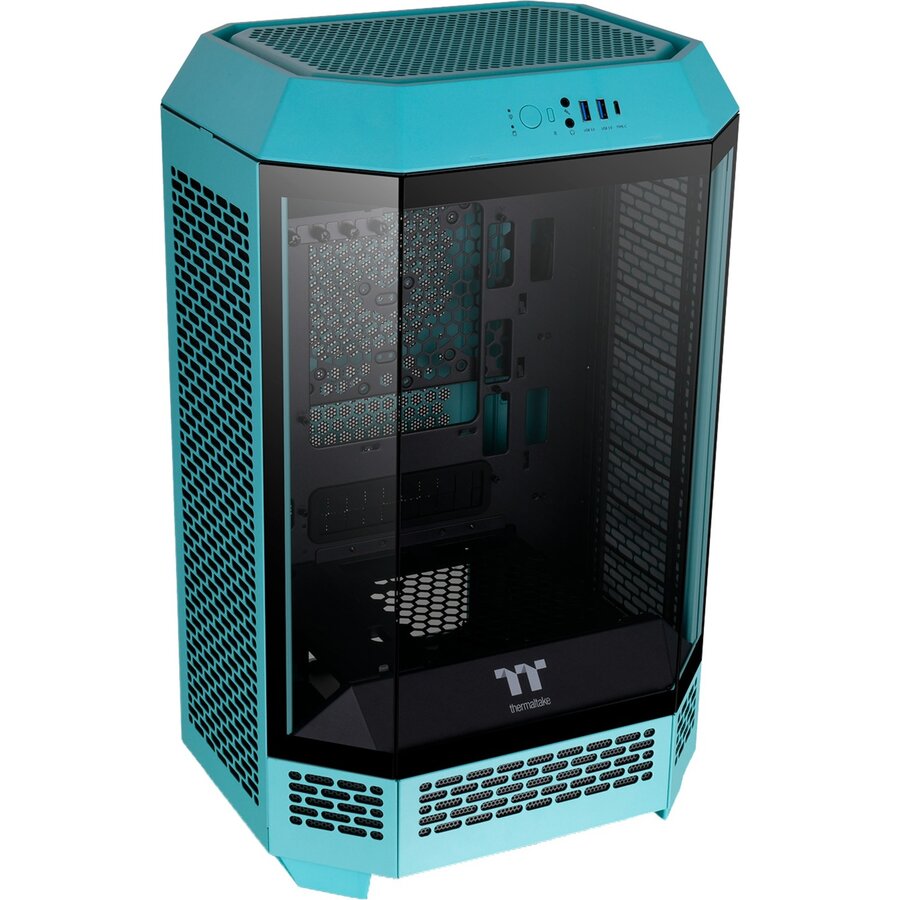 Carcasa The Tower 300, tower case (turquoise, tempered glass)