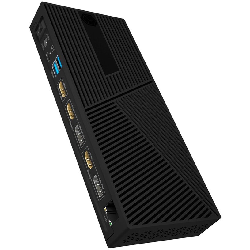Hub USB BOX IB-DK2246AC, docking station (black, USB-C, HDMI, DisplayPort)