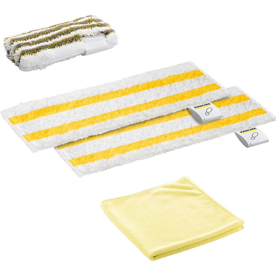 Starter cloth set 2.863-346.0, mop cover (white/yellow, for EasyFix steam cleaner)
