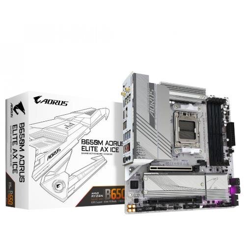 Placa de Baza B650M AORUS ELITE AX ICE Socket AM5 Argintiu