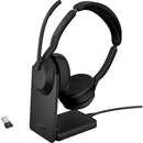 Evolve2 55, with charging station, headset (black, stereo, UC, USB-A, Link380a)