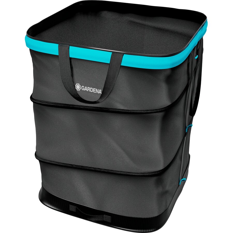 PopUp rectangular garden waste bag, size L (black/turquoise, 220 liters)