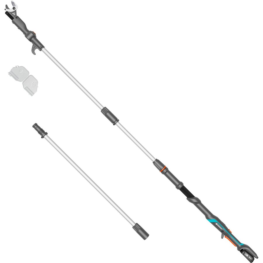 Cordless Telescopic Tree Shears HighCut 360/18V P4A Ready-To-Use Set, 18Volt (dark grey/turquoise, Li-ion battery 2.0Ah, POWER FOR ALL ALLIA...