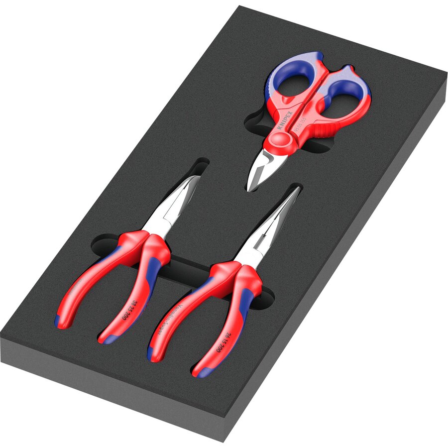 9781 foam insert KNIPEX pliers set 2, 3 pieces, pliers set (black/grey, in foam insert for workshop trolley)