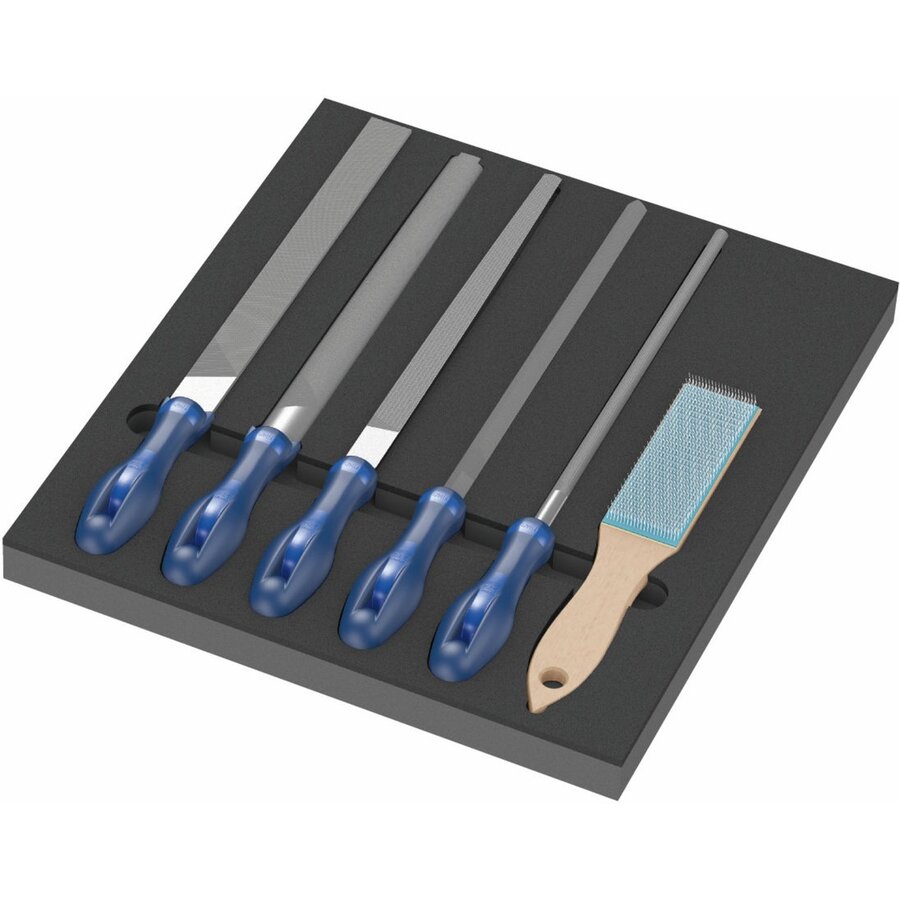 Wera 9783 foam insert PFERD file set 1, 6 pieces (black/grey, in foam insert for workshop trolley) - imagine 2