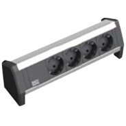 DESK 1 339.1000 - black / silver - 4 socket strip