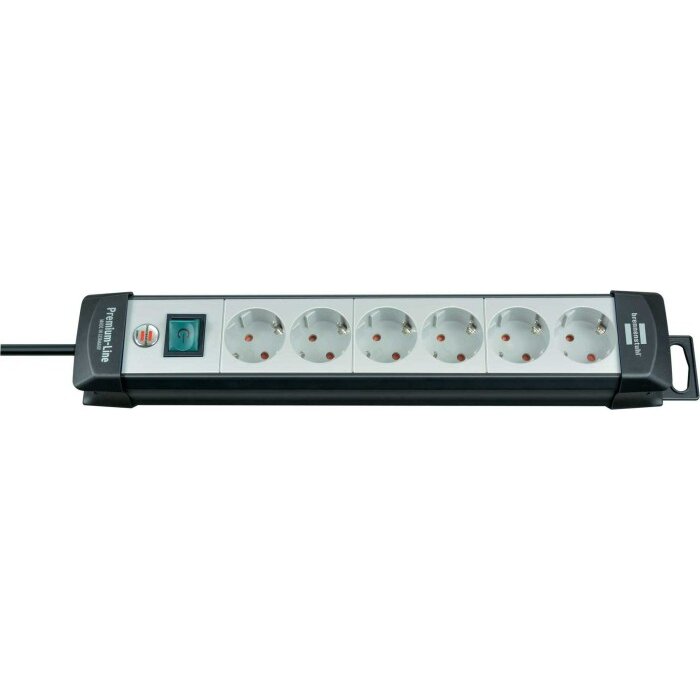 Premium-Line, 6-way power strip (black / gray, 5 meters)