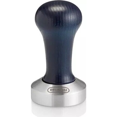 coffee tamper DLSC058, press (dark blue / stainless steel, for portafilter espresso machines)