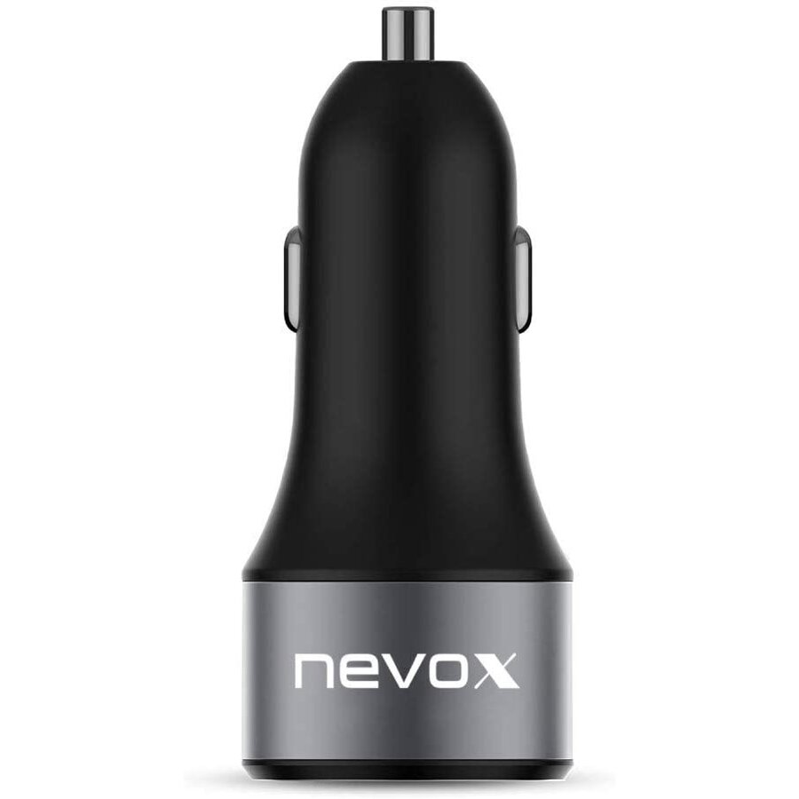 GPS USB PD Type C + QC 3.0 car charging adapter, charger (black)