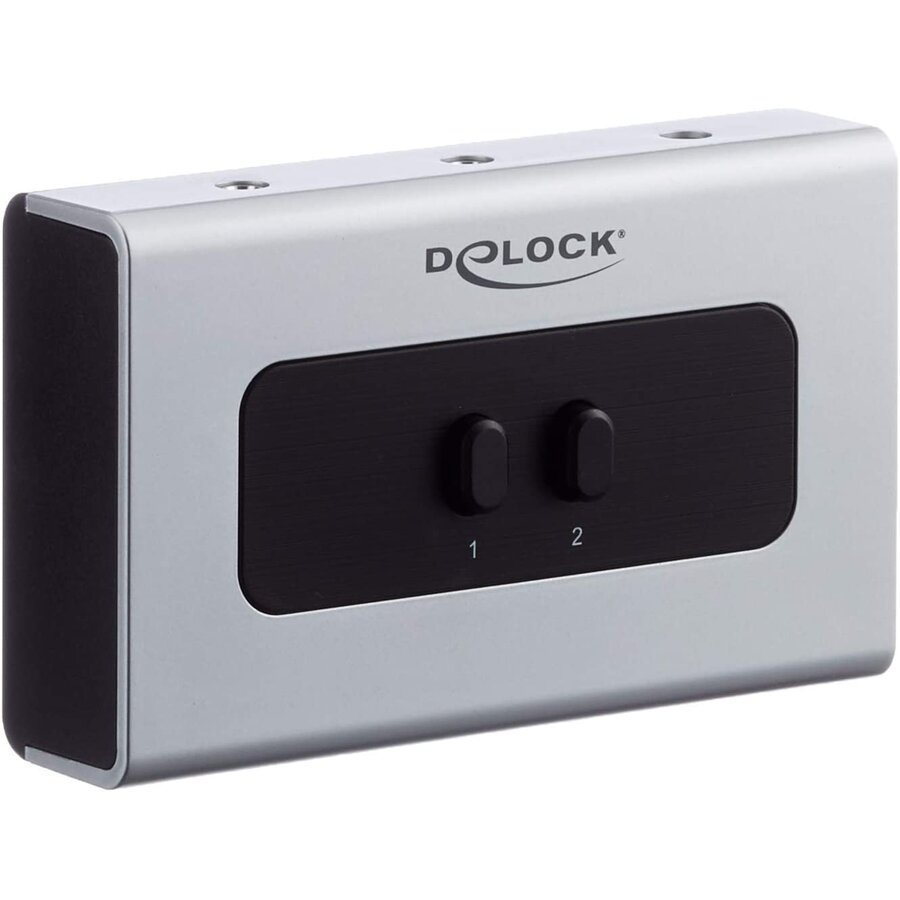 Accesoriu server switch jack 3.5mm 2 port manual bidirectional, switch (grey/black)