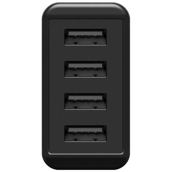 Hub USB 4-way USB charger (30W) black (black)