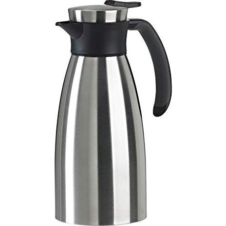 Vacuum jug SOFT GRIP, 1 liter (stainless steel/black, Quick Tip closure)