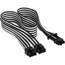 Premium Sleeved PCIe 5.0 12VHPWR PSU adapter cable (black/white, 50cm)