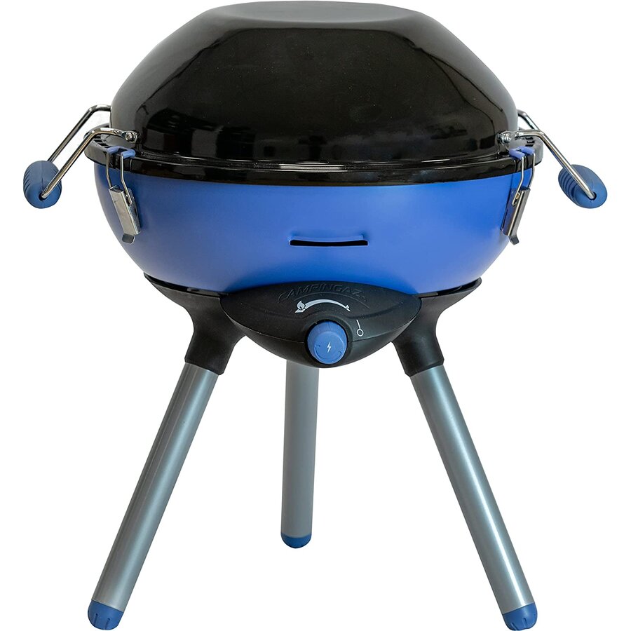 Party Grill 400 Caravan Connect gas cooker, gas grill (black/blue, 30mbar, with caravan connection, model 2023)