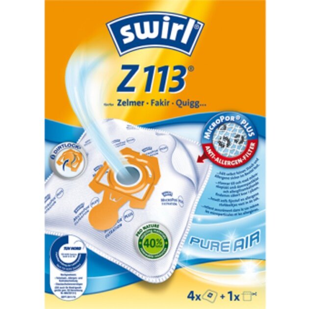 Swirl vacuum cleaner bags Z113 EcoPor (white, 4 pieces)