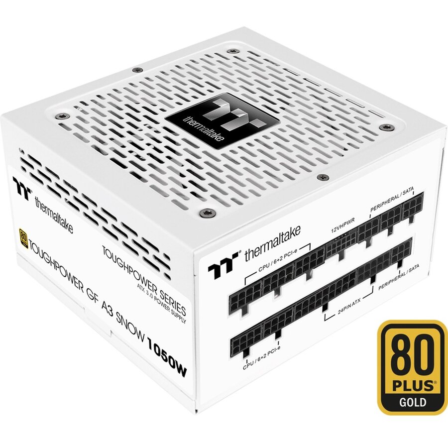 Sursa Thermaltake Toughpower GF A3 Snow, 80+ Gold, 1050W, White - imagine 3