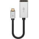 USB adapter, USB-C plug > DisplayPort socket (black/silver, 15cm, up to 8K @ 60Hz)