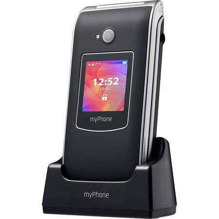 Telefon Mobil MyPhone Rumba 2 Cu Clapeta Single Sim 2G 0.3Mp 800mAh Negru/Argintiu