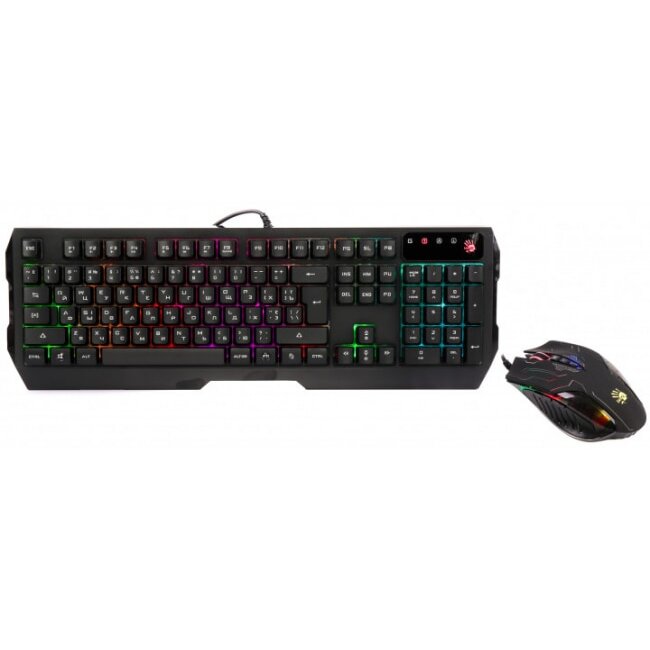 Kit Tastatura Si Mouse Gaming Bloody gaming Cu Fir 1.8m Q1300 Negru