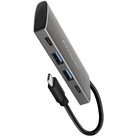 Hub HMC-4G2 2xUSB-A + 2xUSB-C USB-C 3.2 Gen 2 10Gbps Cablu USB-C 13CM Argintiu