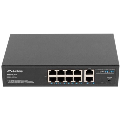 Switch PoE+ Rack 10/19inch  RSFE-8P-2GE-120