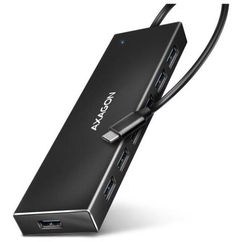 Hub HUE-F7C USB-Hub 7xUSB 3.2 Gen 1 Cablu 30CM USB-C Negru