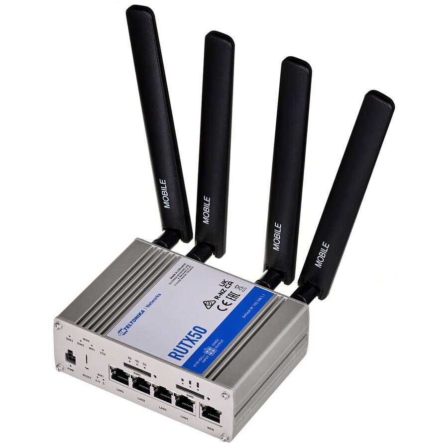 Router Wireless Teltonika Rutx50 | Profesjonalny Przemysłowy Router | 5g, Wi-fi 5, Dual Sim, 5x Rj45 1000mb/s