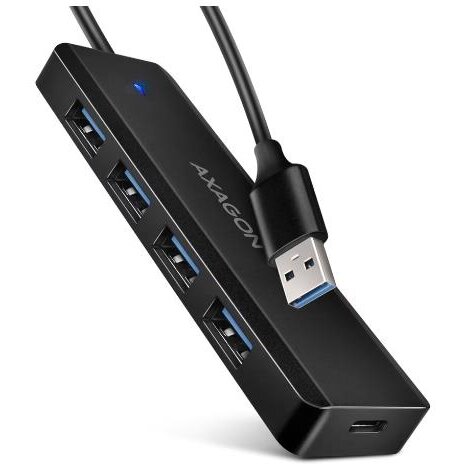 Hub HUE-C1C 4xUSB 3.2 Gen 1 Cablu USB Type-C 20CM Negru