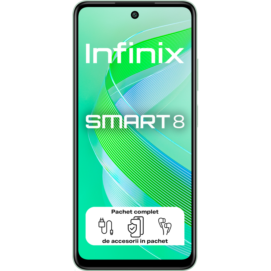 Telefon Mobil X6525 Smart 8 Conexiune 4g  Ecran 6.56inch Octa Core Memorie 3gb 64gb 5000mah Crystal Green