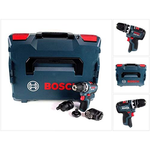 Bosch cordless drill GSR 12V-35 FC solo Professional, 12V (blue / black, without battery and charger, with FlexiClick essays, L-BOXX)