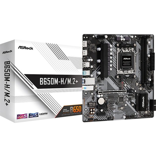 Placa de baza ASRock B650M-H/M.2+, AM5, DDR5, mATX - imagine 2
