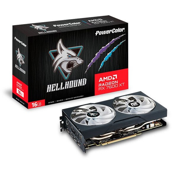 Placa Video AMD     Radeon RX 7600 XT  Hellhound 16GB GDDR6 128bit