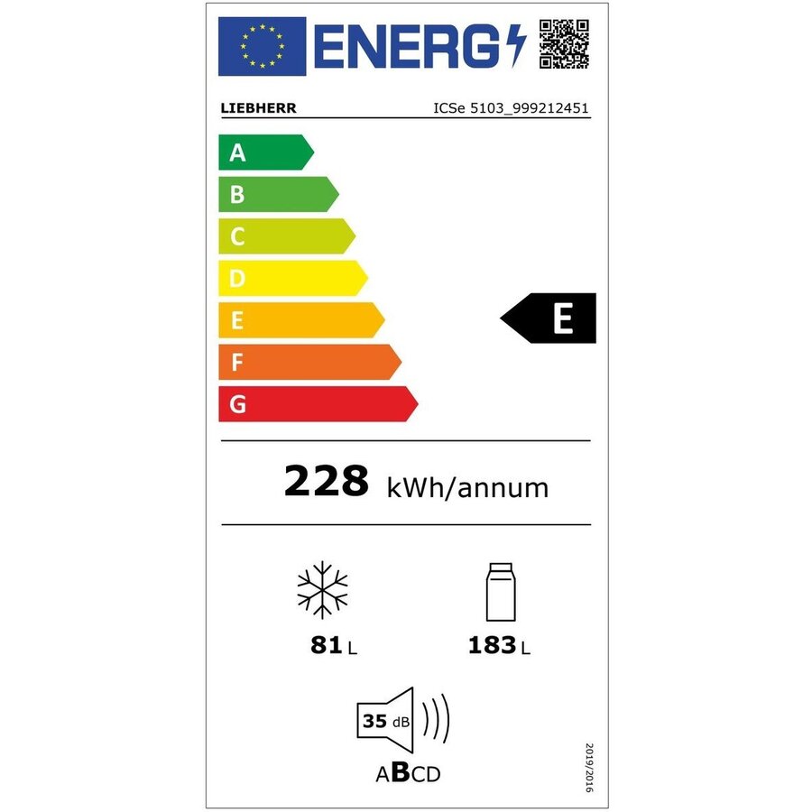 Combina Frigorifică Incorporabila Liebherr ICSe 5103 Pure SmartFrost EasyFresh 264L 178Cm Clasa E Alb — imaginea 2