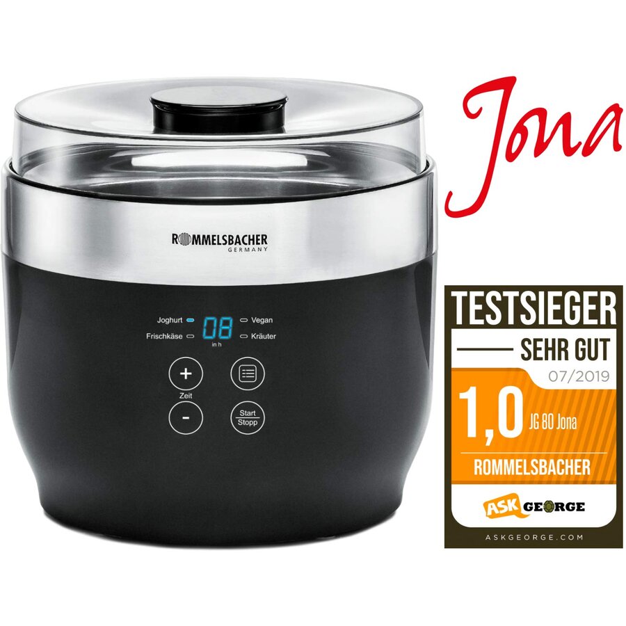 JG 80 Jona yoghurt maker (black / stainless steel)