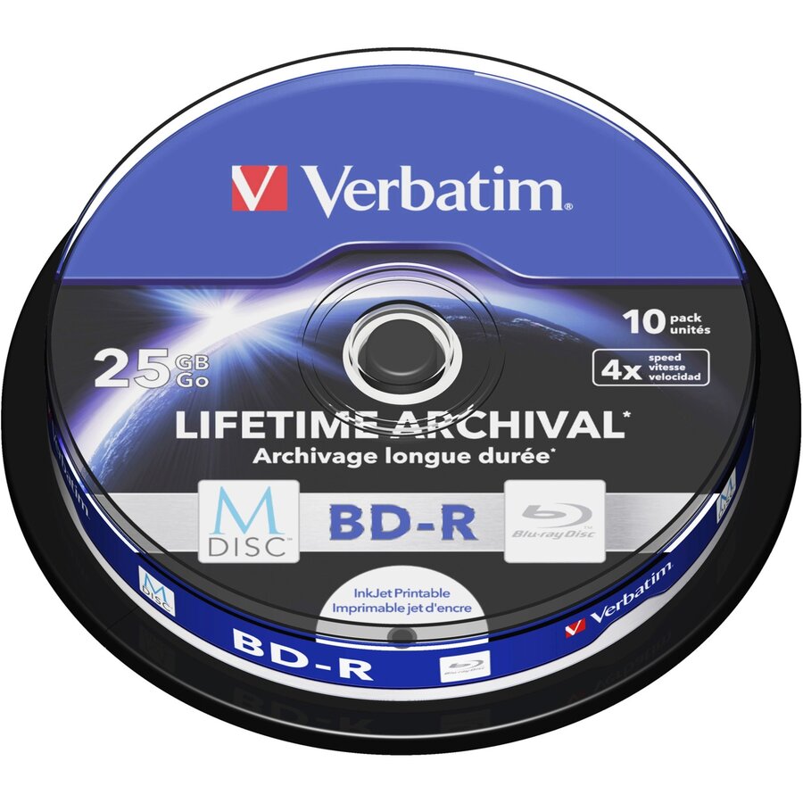 Mediu optic M-DISC BD-R 4x 25 GB, Blu-ray blanks (4x, 10 pieces, printable)