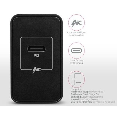 Incarcator Axagon ACU-PD22 1x QC3.0/AFC/FCP/PD Tip-C 22W Negru — imaginea 2