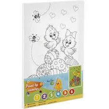 Tablou pictura pe numere - Iepuras cu cosulet de Paste - imagine 2