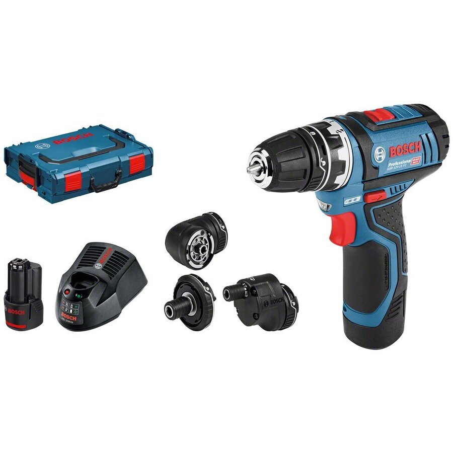 Bosch Professional GSR 12V-15 FC Flexiclick cordless screw driller + case + 2 Batteries 2.0Ah - 06019F6000