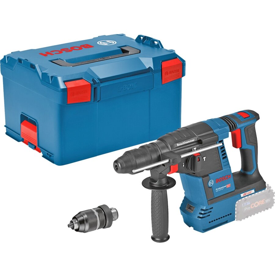 Bosch cordless hammer drill GBH 18V-26 F Professional solo, 18 volts (blue/black, without battery and charger, in L-BOXX)