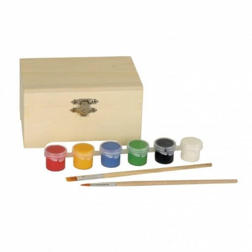 Joc creativ Cutie din lemn de pictat