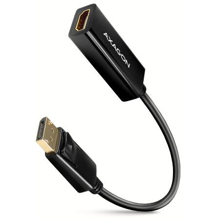 Adaptor Axagon DisplayPort > HDMI 1.4 Cablu 18CM 4K/30Hz Negru