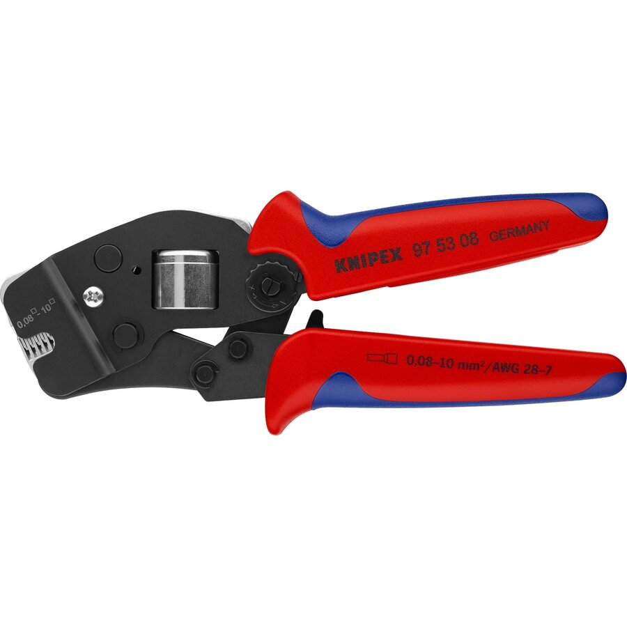 self-adjusting crimping pliers 97 53 08 (red/blue, for ferrules, front entry)
