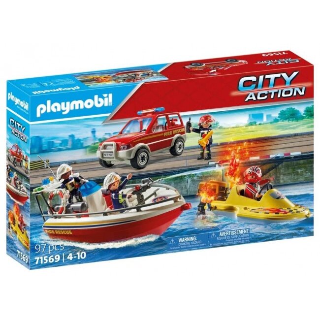 City Action 71569 Fire Brigade Action On The Water