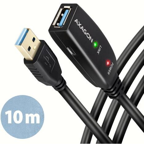 Cablu USB Repeater Axagon ADR-310 USB 3.0 USB-A Male - USB-A Female 10M Negru